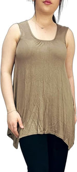 Load image into Gallery viewer, LUXE DIVA Ladies Summer Tops Womens Tops Vest Tops Women UK Womens Tunic Tops Ladies Tops Sleeveless Blouse Plus Size Swing Flared Tops Ladies Long Tops Size 8-26
