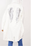 LUXE DIVA Women's Sequin Angel Wing Oversized Hoodie