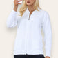 Women's Ladies Knitted Cable Zipper Collar 2 Pockets Zip All The Way Down 8-14