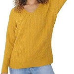 Load image into Gallery viewer, LUXE DIVA Women’s Long Sleeve V Neck Chunky Cable Knit Jumper for Ladies Casual Pullover Sweater for Women UK Size 8-22
