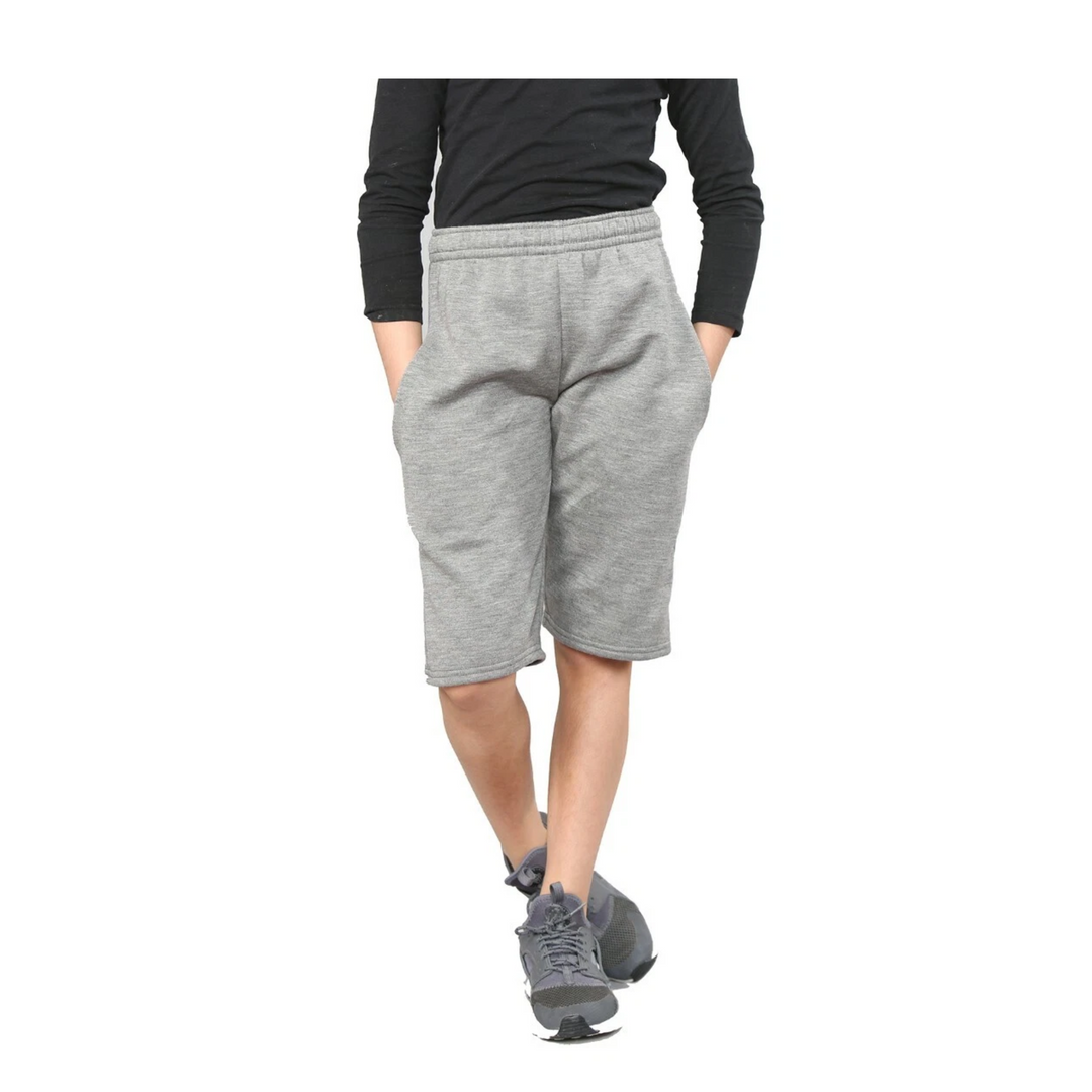 LUXE DIVA Unisex Kids PE School Sports Shorts with Pockets – Boys Girls Fleece Gym Running Football Cycling Shorts with Drawstring – Indoor Outdoor Summer Athletic