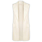 LUXE-DIVA New Womens Sleeveless Crepe Open Long Waistcoat Pocket Top Ladies Jacket 8-14 Collar Fabric Soft Womenswear Original Comfort