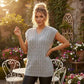 Plain Ladies Cable Knit Vest Womens Knitted Winter V Neck Tank Top Chunky Sweaters Pull Over Casual Sleeveless Jumper Plus Size UK 8-22