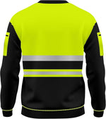 Load image into Gallery viewer, LUXE DIVA Hi Vis High Viz Visibility Long Sleeves Safety Contrast Reflective Effects Round Neck Sweatshirt Work Wear Top
