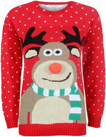 Load image into Gallery viewer, Unisex 3D Pom Pom Reindeer Nose  Novelty Sweater Jumper For Adult
