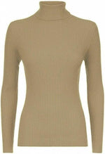 Load image into Gallery viewer, Women’s Ladies Plain Ribbed Stretch Polo Turtleneck Rib Top Jumper for Winter UK Sizes 8-14
