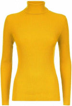 Load image into Gallery viewer, Women’s Ladies Plain Ribbed Stretch Polo Turtleneck Rib Top Jumper for Winter UK Sizes 8-14
