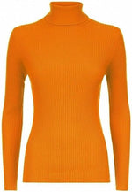 Load image into Gallery viewer, Women’s Ladies Plain Ribbed Stretch Polo Turtleneck Rib Top Jumper for Winter UK Sizes 8-14
