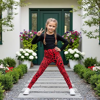 LUXE DIVA Girls Plain Full Length Leggings Stretchy Kids Basic Leggings Ages 2–13 Years