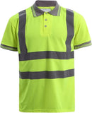 LUXEDIVA Mens HI Viz Polo T-Shirt Top Size S to 2XL