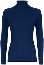 Load image into Gallery viewer, Women’s Ladies Plain Ribbed Stretch Polo Turtleneck Rib Top Jumper for Winter UK Sizes 8-14
