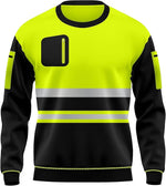 Load image into Gallery viewer, LUXE DIVA Hi Vis High Viz Visibility Long Sleeves Safety Contrast Reflective Effects Round Neck Sweatshirt Work Wear Top
