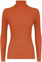 Load image into Gallery viewer, Women’s Ladies Plain Ribbed Stretch Polo Turtleneck Rib Top Jumper for Winter UK Sizes 8-14
