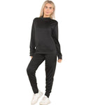 Load image into Gallery viewer, LUXE DIVA Ladies Plain Tracksuit Solid Round Neck Sweatshirts Joggers Slim Fit Activewear Size 8-22

