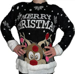 Load image into Gallery viewer, Unisex 3D Pom Pom Xmas Merry Christmas Novelty Sweater Jumper
