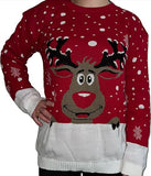 LUXE DIVA Unisex Rudolph Star Christmas Jumper Adult