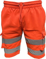 Load image into Gallery viewer, LUXE DIVA Hi Vis Shorts Work Wear Cargo Shorts Reflective Multi Pockets Super Soft Fleece S - 2XL
