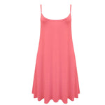 Load image into Gallery viewer, LUXEDIVA Women&#39;s Plain Cami Stretchy Flared Ladies Swing, Mini Dress Long Vest Top 8-22 Casual Soft Womenswear Comfortable Fashion Style Summer Casual Wear
