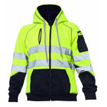 Load image into Gallery viewer, Hi Viz Vis High Visibility Jacket Hoodie Work 3 Zip Hooded SweatShirt Fleece Menswear Clothes Workwear Man Long Sleeve Top Comfy Longsleeves Underwear Uniforms
