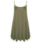 LUXEDIVA Women's Plain Cami Stretchy Flared Ladies Swing, Mini Dress Long Vest Top 8-22 Casual Soft Womenswear Comfortable Fashion Style Summer Casual Wear
