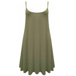 Load image into Gallery viewer, LUXEDIVA Women&#39;s Plain Cami Stretchy Flared Ladies Swing, Mini Dress Long Vest Top 8-22 Casual Soft Womenswear Comfortable Fashion Style Summer Casual Wear
