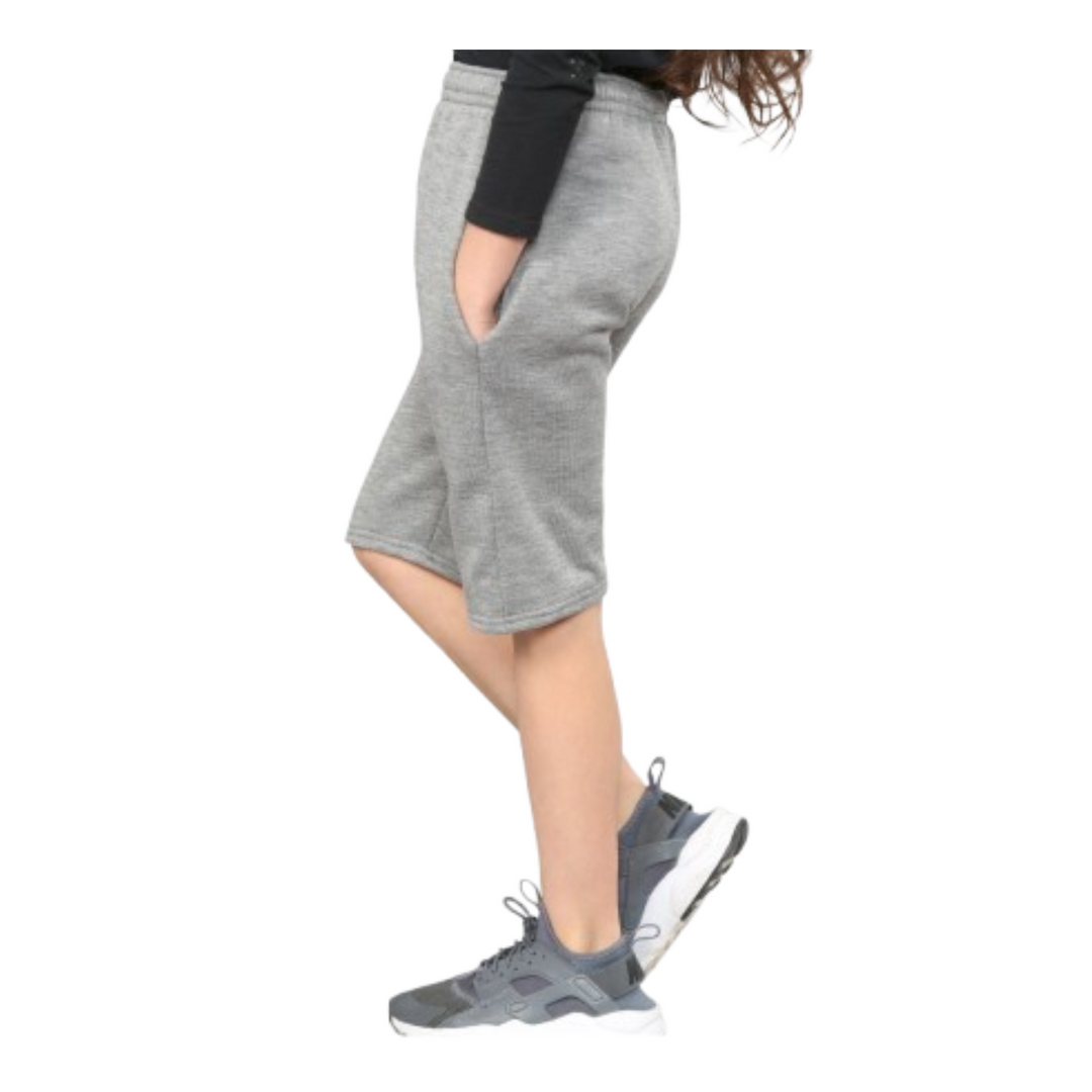 LUXE DIVA Unisex Kids PE School Sports Shorts with Pockets – Boys Girls Fleece Gym Running Football Cycling Shorts with Drawstring – Indoor Outdoor Summer Athletic