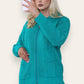 Women's Ladies Knitted Cable Zipper Collar 2 Pockets Zip All The Way Down 8-14