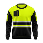 Load image into Gallery viewer, LUXE DIVA Hi Vis Viz High Visibility Jacket Reflective Work Wear Fleece SweatShirt S-2XL Menswear Soft Breathable Clothing Collar Crewneck Long Long Sleeve Polyester Sleeve
