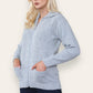 Women's Ladies Knitted Cable Zipper Collar 2 Pockets Zip All The Way Down 8-14