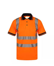 LUXEDIVA Mens HI Viz Polo T-Shirt Top Size S to 2XL