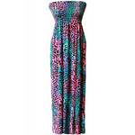 Load image into Gallery viewer, LUXE DIVA Plus Size Womens Printed Bandeau Strapless Shirred Ladies Long Maxi Dress Sleeveless Casual Summer Womenswear Fit Original Style
