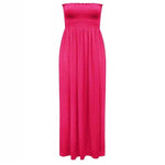 Load image into Gallery viewer, LUXE DIVA Plus Size Womens Printed Bandeau Strapless Shirred Ladies Long Maxi Dress Sleeveless Casual Summer Womenswear Fit Original Style
