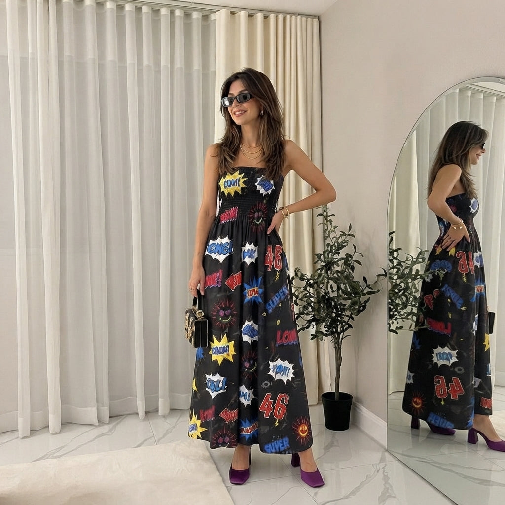 LUXE DIVA Womens Floral Maxi Dress