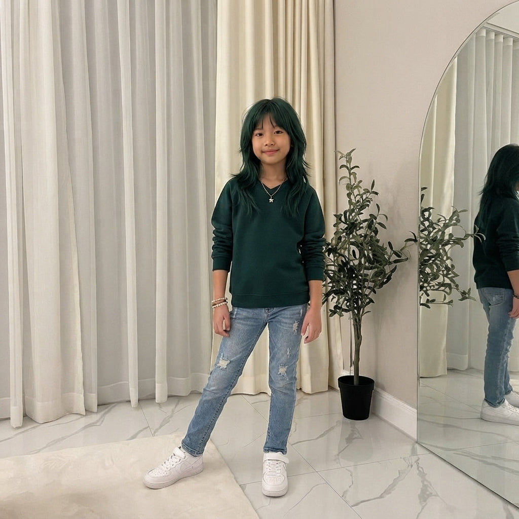 LUXE DIVA Kids V Neck School Jumper Unisex Knit Sweater School Uniform Pullover