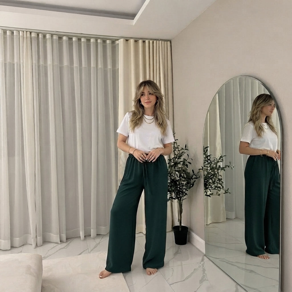 LUXEDIVA Womens Ladies Wide Leg Drawstring Palazzo Bottom Trouser Pant