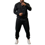 Load image into Gallery viewer, LUXE DIVA Men&#39;s 2-Piece Tracksuit Set – Crew Neck Sweatshirt &amp; Elasticated Hem Trousers
