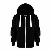 Girls Boys Children Fleece Plain Hoodie Top Kids Hooded Jacket Zip Up Warm Hoody 3-13 Years