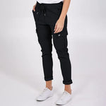Load image into Gallery viewer, LUXE DIVA Women&#39;s Work Pants, Casual Elastic Waist, Pull-On Ankle Pants, Cargo Slim Fit, Drawstring Fall Pants with Pockets—stylish, comfy, and perfect for work or casual wear
