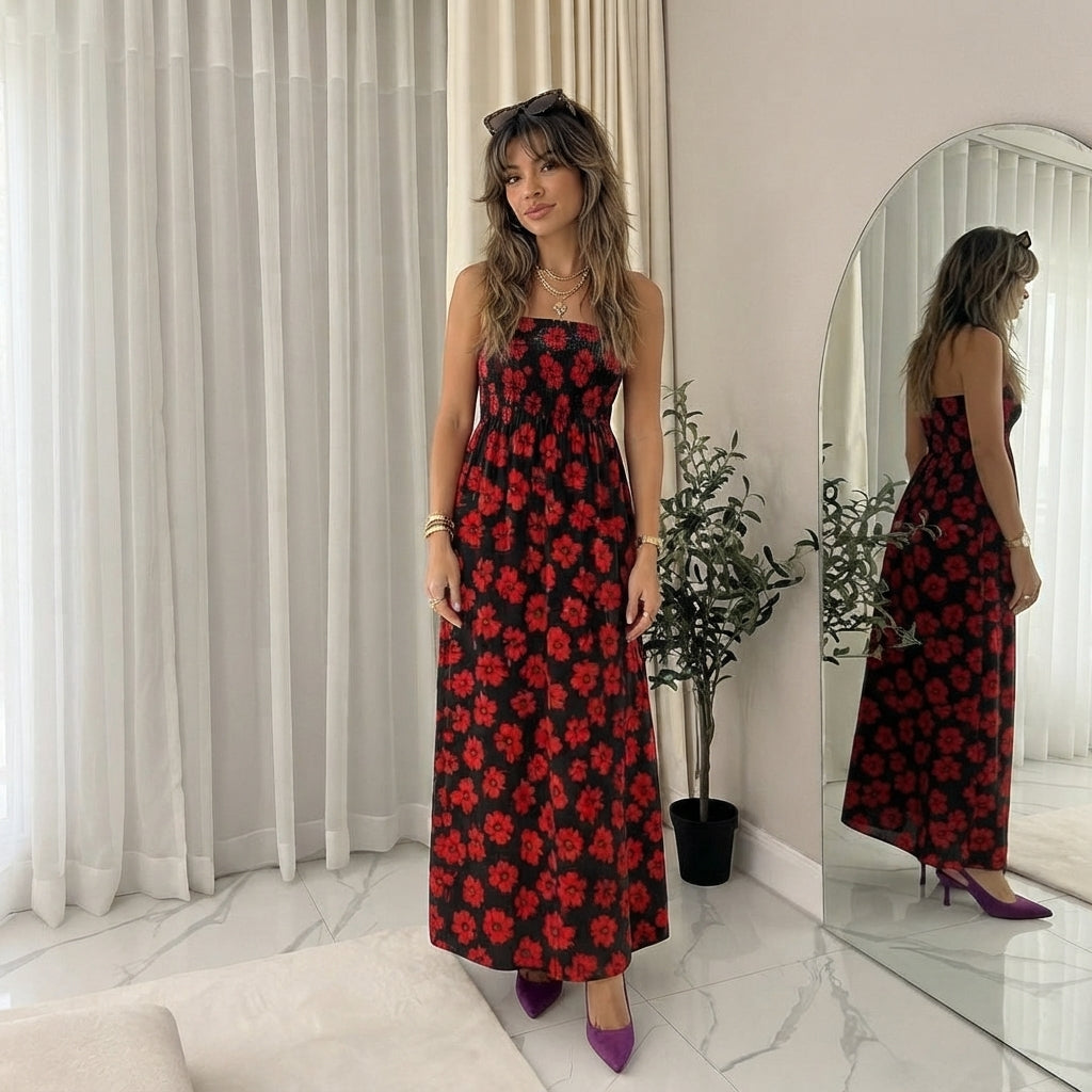 LUXE DIVA Womens Floral Maxi Dress