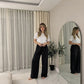 LUXEDIVA Womens Ladies Wide Leg Drawstring Palazzo Bottom Trouser Pant
