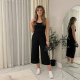 LUXE DIVA Women's 3/4 Palazzo Culottes Wide Leg Stretch
