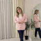 LUXE DIVA Women’s Longline V Neck Cardigan 5 Button Oversized Knit