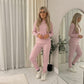 LUXE DIVA Women's Plain Tracksuit Set Crew Neck Sweatshirt Joggers Casual 2 Piece