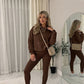 LUXE DIVA Women’s Oversized Ruched Sleeve Hoodie
