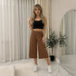 LUXE DIVA Women's 3/4 Palazzo Culottes Wide Leg Stretch