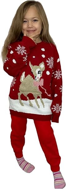 LUXE DIVA Kids Novelty Christmas Jumper Unisex Festive