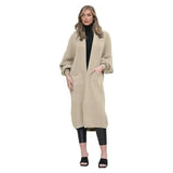 LUXE DIVA Women's Oversized Maxi Ribbed Knit Cardigan Pockets