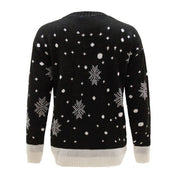 LUXE DIVA Women's Knitted Rudolph on wall Xmas Snowflake Ladies kids Reindeer Pom Jumpers