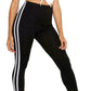 LUXE DIVA LADIES SIDE STRIPE YOGA GYM WEAR 2 STRIPE LEGGING
