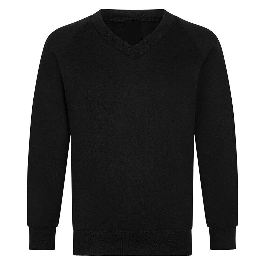 Kids Boys Girls  V Neck School Jumper Sweatshirt